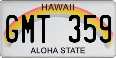 HI license plate GMT359