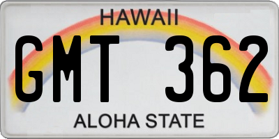 HI license plate GMT362