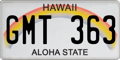 HI license plate GMT363