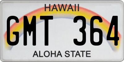 HI license plate GMT364