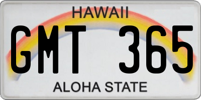 HI license plate GMT365