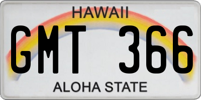 HI license plate GMT366
