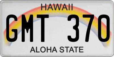 HI license plate GMT370