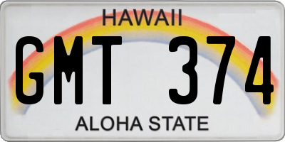 HI license plate GMT374