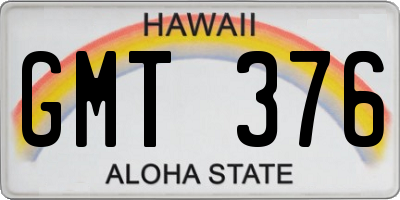 HI license plate GMT376