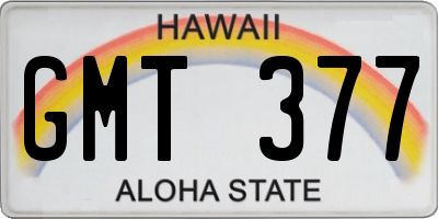 HI license plate GMT377