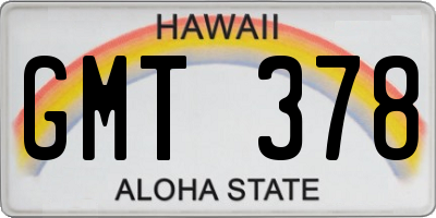 HI license plate GMT378