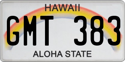 HI license plate GMT383