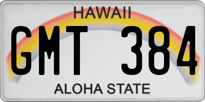 HI license plate GMT384