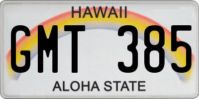 HI license plate GMT385