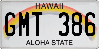 HI license plate GMT386