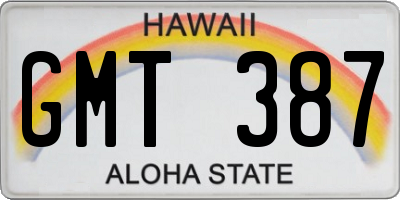 HI license plate GMT387