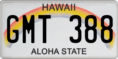 HI license plate GMT388