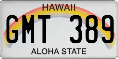 HI license plate GMT389
