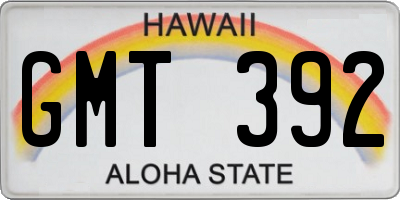 HI license plate GMT392
