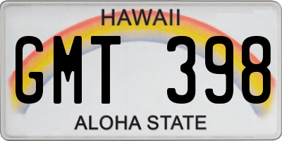 HI license plate GMT398