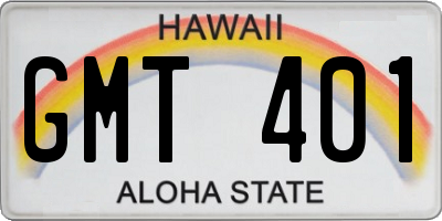 HI license plate GMT401