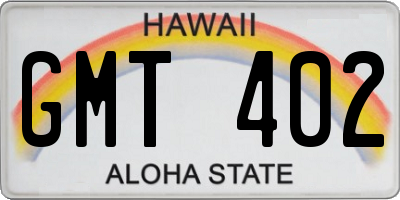 HI license plate GMT402