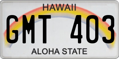 HI license plate GMT403