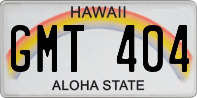 HI license plate GMT404