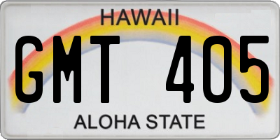 HI license plate GMT405