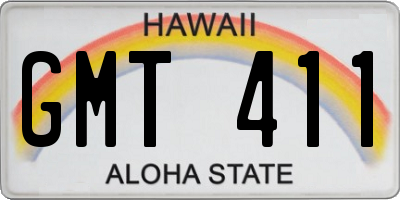 HI license plate GMT411