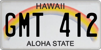 HI license plate GMT412