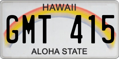 HI license plate GMT415