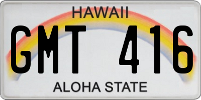 HI license plate GMT416