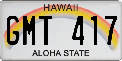 HI license plate GMT417