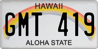 HI license plate GMT419