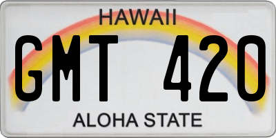 HI license plate GMT420