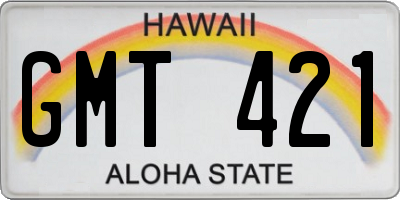 HI license plate GMT421