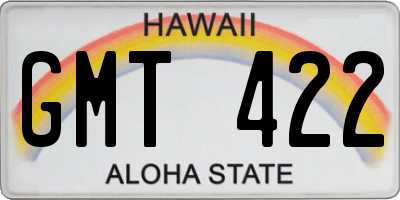 HI license plate GMT422