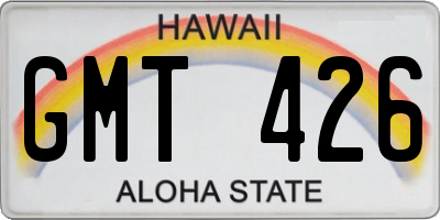 HI license plate GMT426