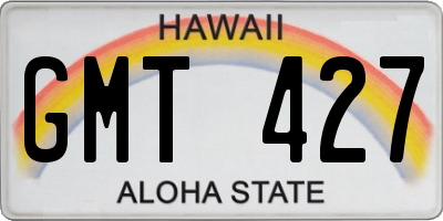 HI license plate GMT427
