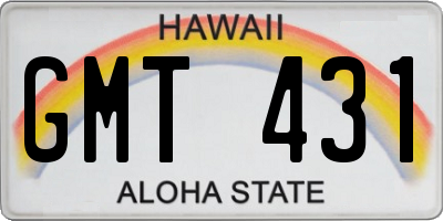 HI license plate GMT431