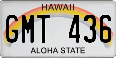 HI license plate GMT436