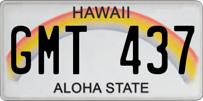 HI license plate GMT437