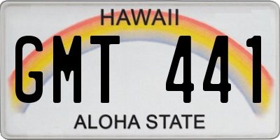 HI license plate GMT441