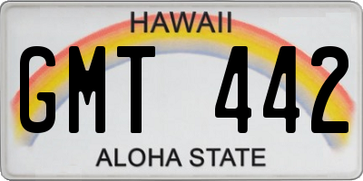 HI license plate GMT442