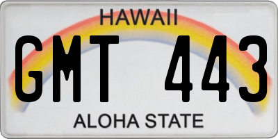 HI license plate GMT443