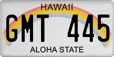HI license plate GMT445