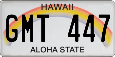 HI license plate GMT447