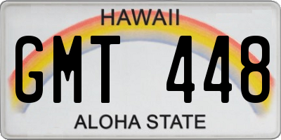 HI license plate GMT448