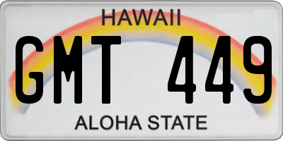HI license plate GMT449