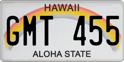 HI license plate GMT455