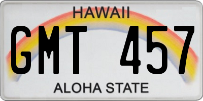 HI license plate GMT457