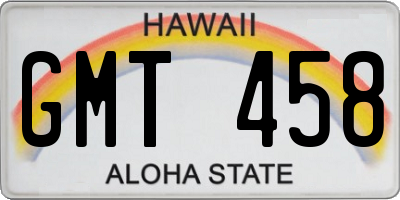 HI license plate GMT458