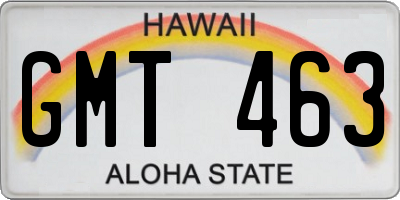 HI license plate GMT463